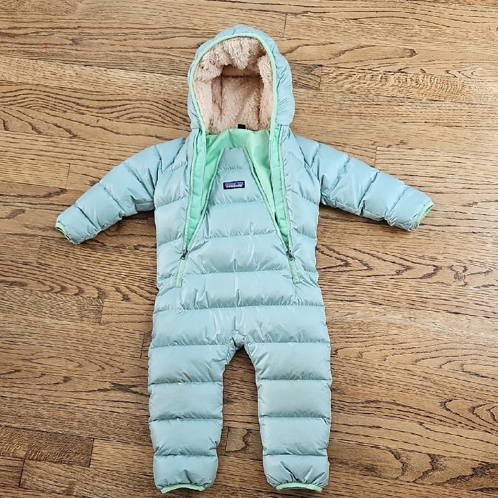 Patagonia Infant Puffer Suit in Mint Green